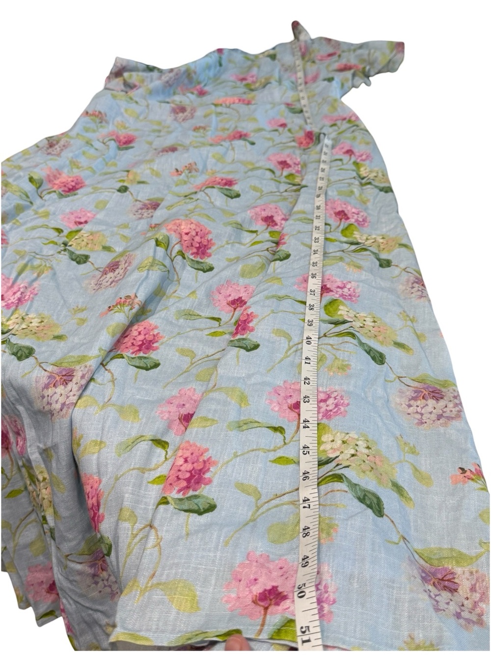 Hill House Home NWT The Dominique Linen Dress Hydrangea Chintz Blue Floral Sz M - Picture 10 of 10